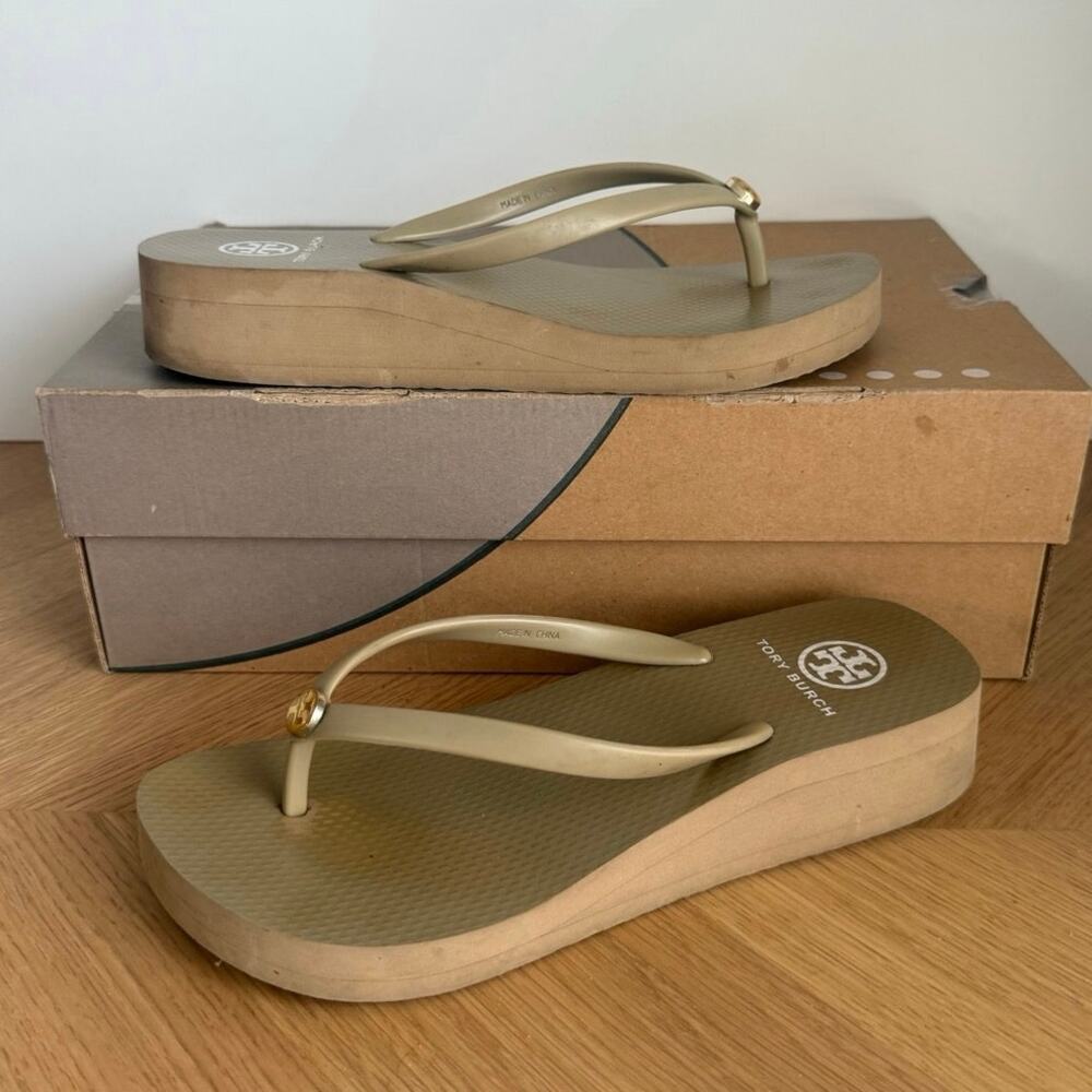 Tory Burch ‘Khaki’ Women Wedge Platform Sandals- SZ 8